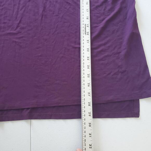 Eileen Fisher Shirt Womens Medium Purple Turtleneck Tunic Long Sleeve Made USA - Picture 4 of 7